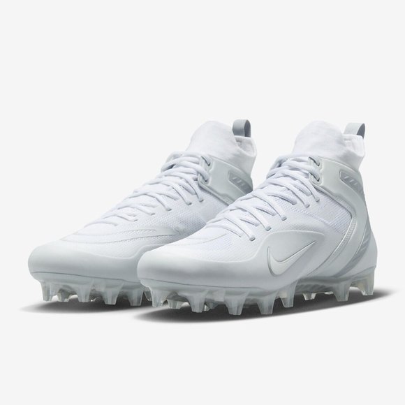 New Nike Alpha Huarache 8 Elite Lacrosse Cleats White/Grey CW4440-110 - Picture 5 of 9